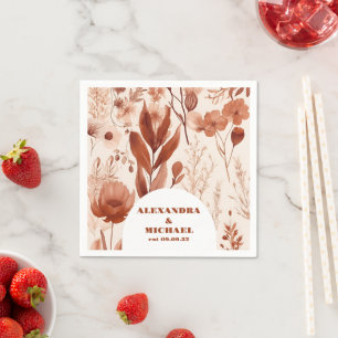 Servilleta De Papel Boda Flores salvajes de color azul