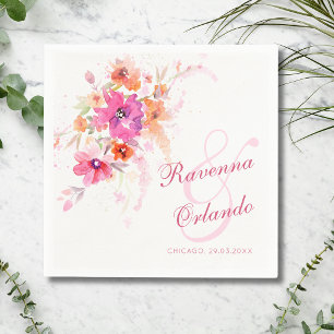 Servilleta De Papel Boda Flores Silvestres Peonía Peonías Anémonas
