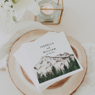Servilleta De Papel Boda Forestal Rústico de las Montañas