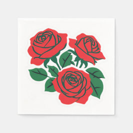Servilleta De Papel Boda formal de Rosas Rojas