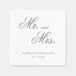 Servilleta De Papel Boda Formal Elegante Gris Tradicional