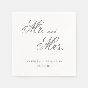 Servilleta De Papel Boda Formal Elegante Gris Tradicional