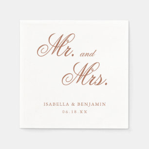 Servilleta De Papel Boda Formal Elegante Terracota Tradicional