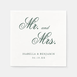 Servilleta De Papel Boda Formal Elegante Tradicional Bosque Verde