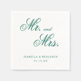 Servilleta De Papel Boda Formal Elegante Verde Esmeralda Tradicional