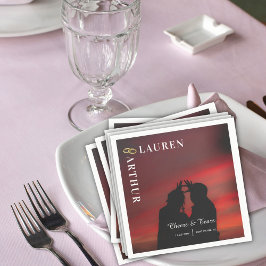 Servilleta De Papel Boda fotográfico mínimo de ultraModa moderna