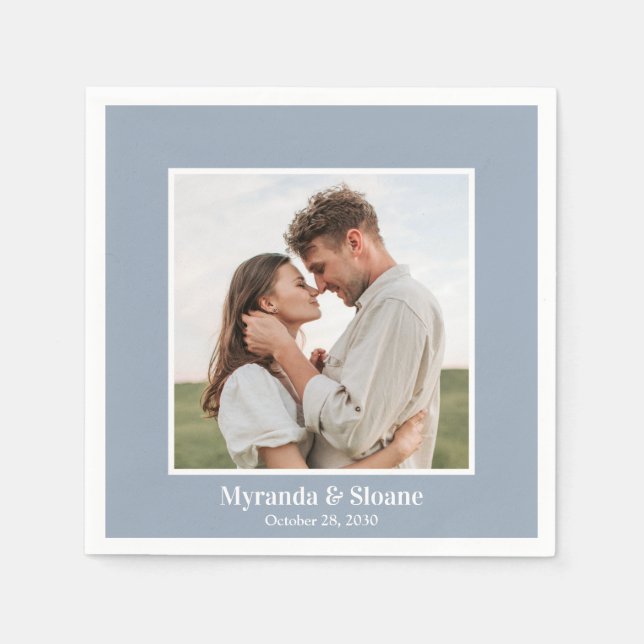 Servilleta De Papel Boda fotográfico moderno (Anverso)