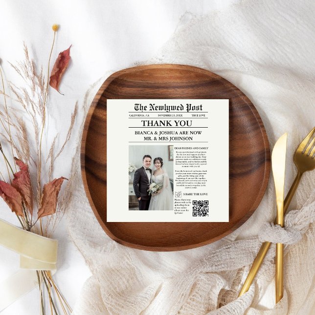 Servilleta De Papel Boda fotográfico único de periódico gracias (Subido por el creador)