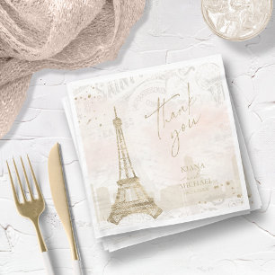 Servilleta De Papel Boda francés de romance Gracias Rubor ID870
