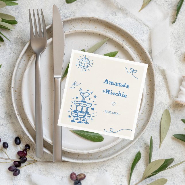 Servilleta De Papel Boda francés Retro Whimsical Drake Disco (Subido por el creador)