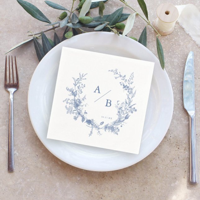 Servilleta De Papel Boda francés victoriano clásico Monograma Napkins (Subido por el creador)
