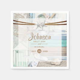 Servilleta De Papel Boda frente a la playa