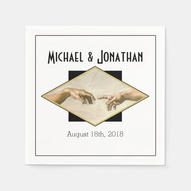 Servilleta De Papel Boda gay de arte clásico (Anverso)