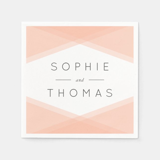 Servilleta De Papel Boda geométrico de capas de pintura (Anverso)