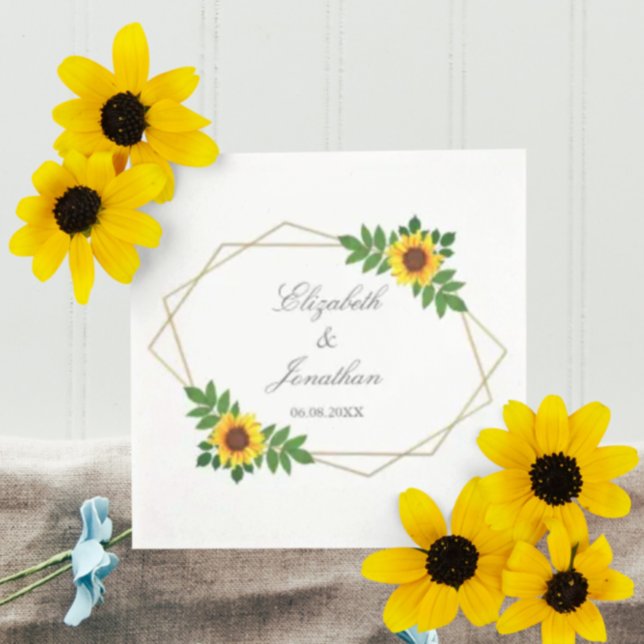 Servilleta De Papel Boda geométrico de girasol (Subido por el creador)