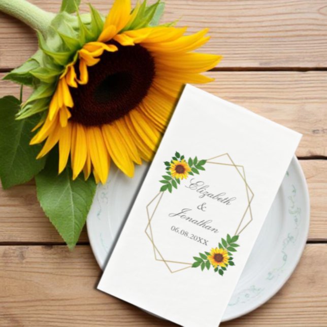 Servilleta De Papel Boda geométrico de girasol (Subido por el creador)