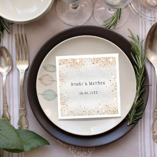 Servilleta De Papel Boda glamoroso purpurina de oro plateado