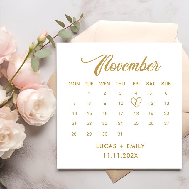 Servilleta De Papel Boda Gold del Calendario de Noviembre (Subido por el creador)