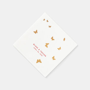 SERVILLETA DE PAPEL BODA GOLDEN BUTTERFLIES