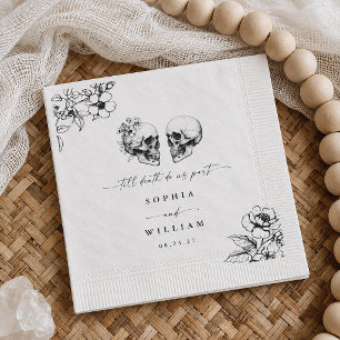 Servilleta De Papel Boda Gótica Espeluznante Calavera Hasta que la Mue