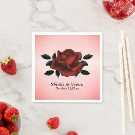 Servilleta De Papel Boda gótico de la Rosa Roja