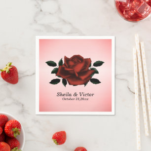 Servilleta De Papel Boda gótico de la Rosa Roja