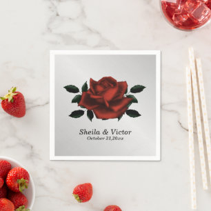 Servilleta De Papel Boda gótico de la Rosa Roja