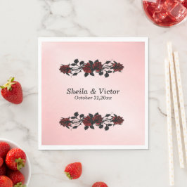 Servilleta De Papel Boda gótico de la Rosa Roja