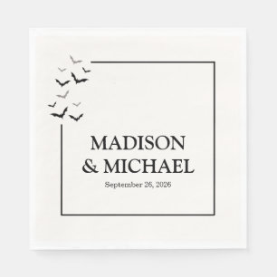 Servilleta De Papel Boda Gótico Halloween Black Bat