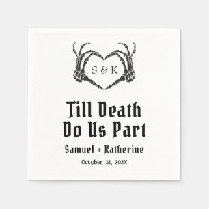 Servilleta De Papel Boda Gótico Romántico Skeleton Hand Halloween