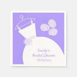 Servilleta De Papel Boda Gown Morple brilla ducha 'Texto'