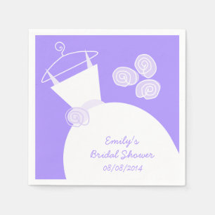 Servilleta De Papel Boda Gown Morple brilla ducha 'Texto'