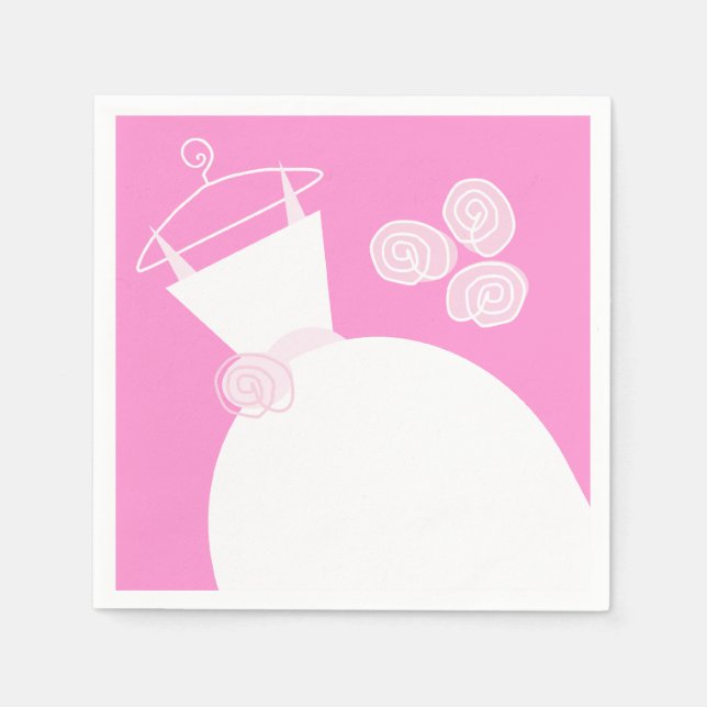 Servilleta De Papel Boda Gown Pink (Anverso)