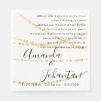 Boda Gracias Poem Gold Lights Confetti Simplemente