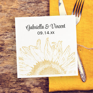 Servilleta De Papel Boda gráfico de girasol amarillo