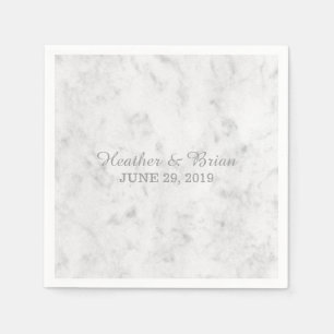 Servilleta De Papel Boda Gray Elegant Marble