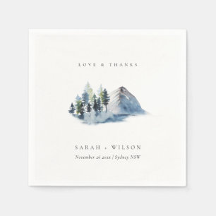 Servilleta De Papel Boda Green Blue Pine Woods