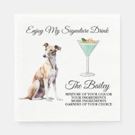 Servilleta De Papel Boda Greyhound Firma Bebidas servilletas