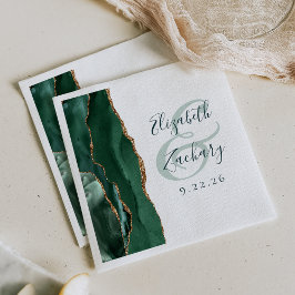 Servilleta De Papel Boda guion esmeralda verde geoda ágata oro