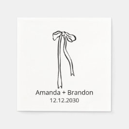 Servilleta De Papel Boda Hand Drawn Coquette Bow