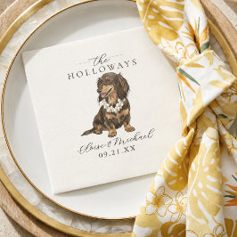 Servilleta De Papel Boda Hawaiana Dachshund Tropical