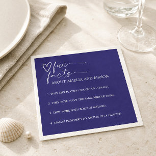 Servilleta De Papel Boda Hechos Divertidos Elegante Azul Marino