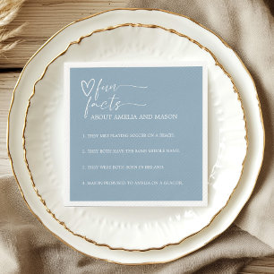 Servilleta De Papel Boda Hechos Divertidos Polvo Azul Elegante