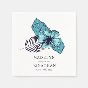 Servilleta De Papel Boda Hibiscus azul