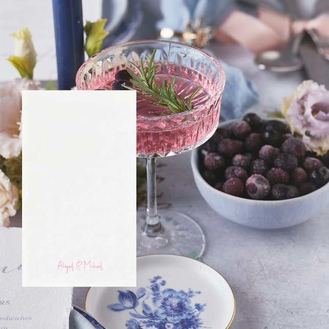 Servilleta De Papel Boda Hot Pink personalizado (Subido por el creador)