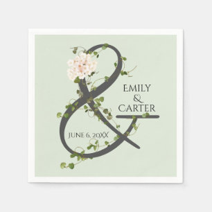 Servilleta De Papel Boda Hydrangea e Ivy Ampersand