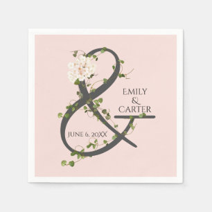 Servilleta De Papel Boda Hydrangea e Ivy Ampersand