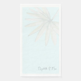 Servilleta De Papel Boda Ice Blue Tropical Couple Names II