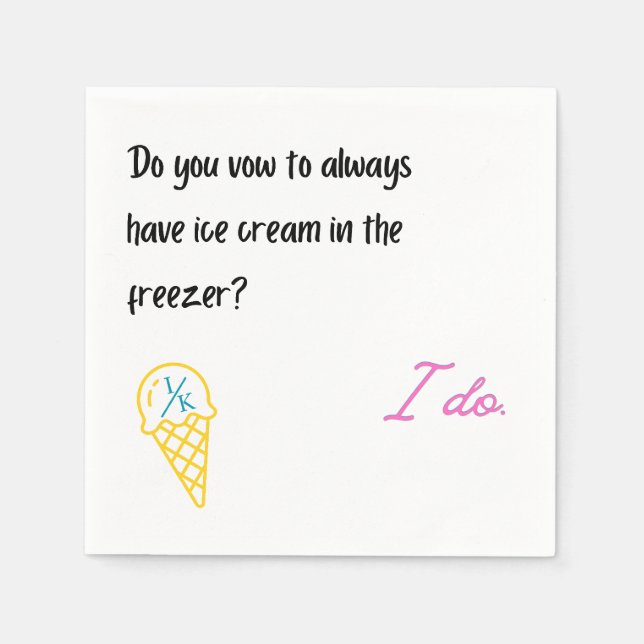 Servilleta De Papel Boda Ice Cream Napkin (Anverso)