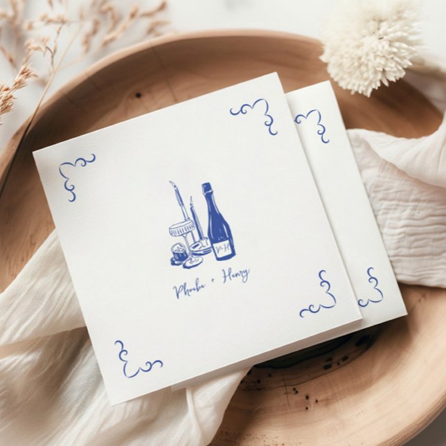 Servilleta De Papel Boda ilustrado a mano dulce y sensacional (Subido por el creador)